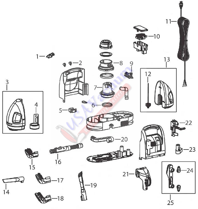 Bissell 1425 Series Little Green Machine Parts List & Schematic