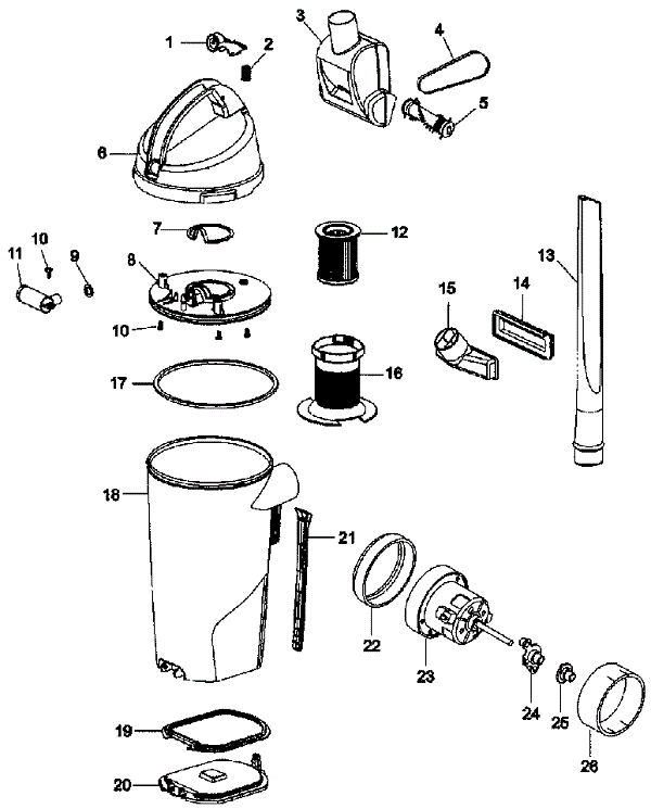 Hoover U5509 Elite Rewind Bagless Upright Vacuum Parts List & Schematic