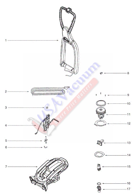 Eureka 2591 Atlantis Upright Extractor Parts List & Schematic