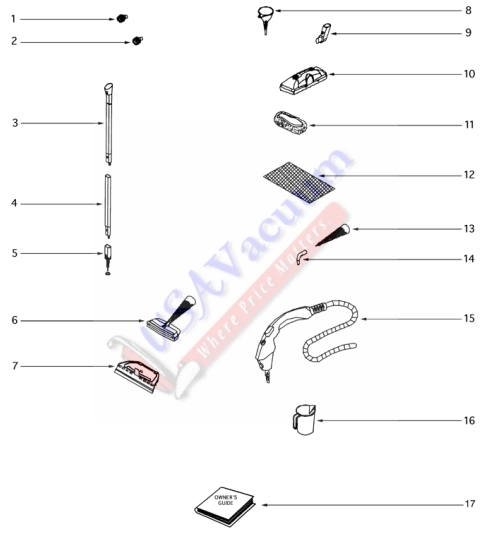 Eureka 370 Hand Steamer Parts List & Schematic