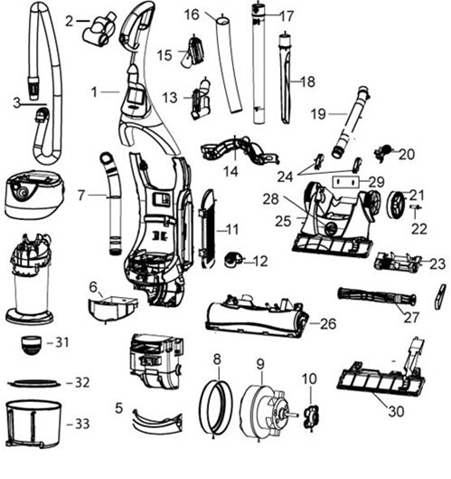 Bissell 3910 6390 82G7 Momentum Upright Vacuum Parts List & Schematic