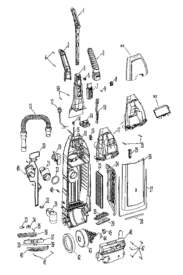 Hoover U6474 Self-Propelled WindTunnel Upright Parts List & Schematic