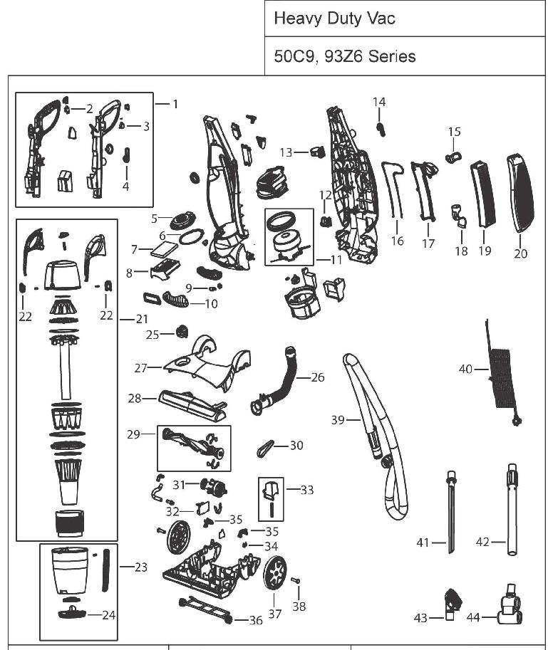 Bissell 50C9 93Z6 Heavy Duty Upright Vacuum Parts List & Schematic Bissell 50C9 93Z6 Heavy Duty Upright Vacuum