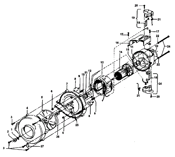 Hoover C1820 Conquest Commercial Upright Motor Assembly Parts List & Schematic, Hoover Model C1820 Parts LIst & Schematic