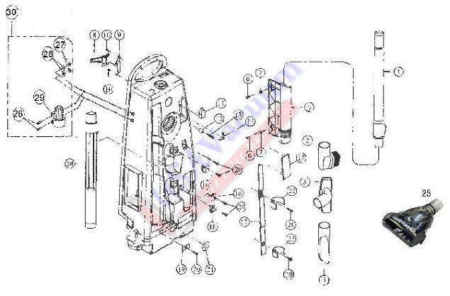 Cirrus CR99 Upright Vacuum Cleaner Parts List & Schematic