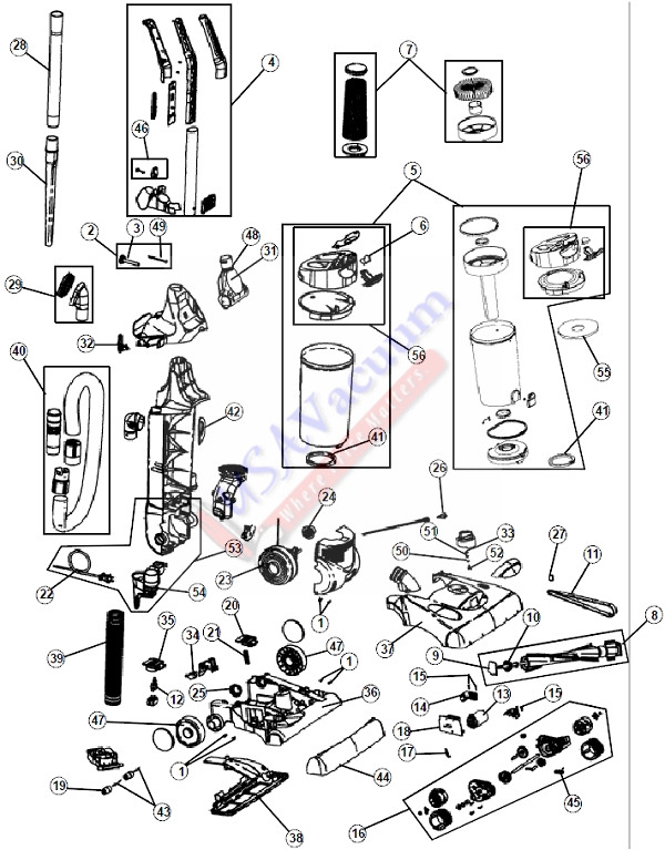 Royal Ultra Vision Self Propelled Upright R087900 Parts List & Schematic