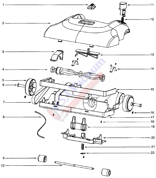 Eureka 2270B Upright Vacuum Cleaner Parts List & Schematic
