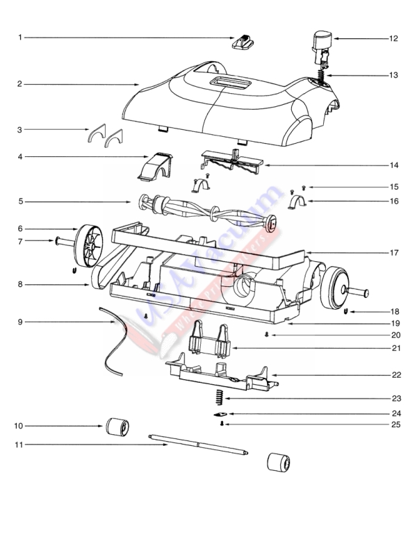 Eureka 2272 Upright Vacuum Parts List & Schematic