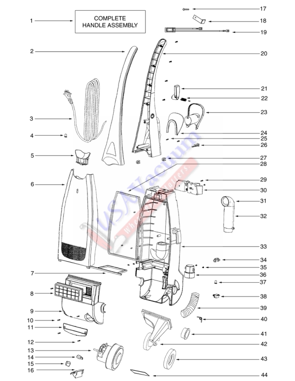 Eureka 2273 Limited Edition Upright Vacuum Parts List & Schematic