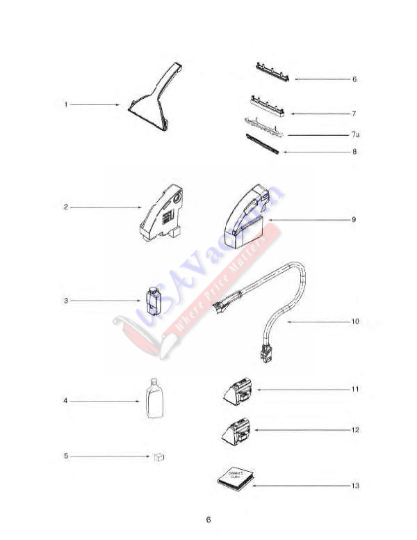 Eureka 2595 Atlantis Upright Extractor Parts List & Schematic