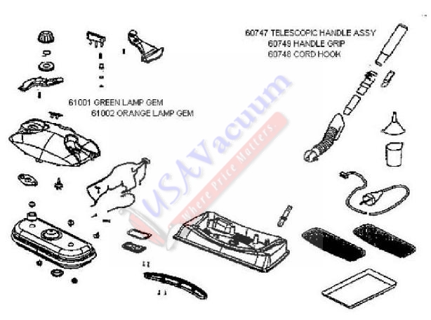Eureka 310 Steam Mop Parts List & Schematic