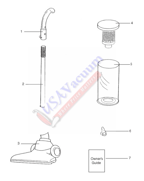 Eureka 421 Stick Vac Parts List & Schematic