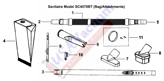 Sanitaire SC4570 HEPA Vacuum Cleaner Parts List & Schematic