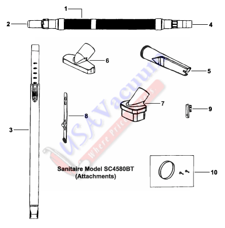 Sanitaire SC4580 Cyclonic Vacuum Cleaner Parts List & Schematic
