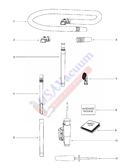 Eureka 4716 PetPal Bagless Upright Vacuum Parts List & Schematic