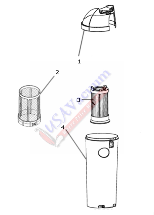 Eureka 4716 PetPal Bagless Upright Vacuum Parts List & Schematic