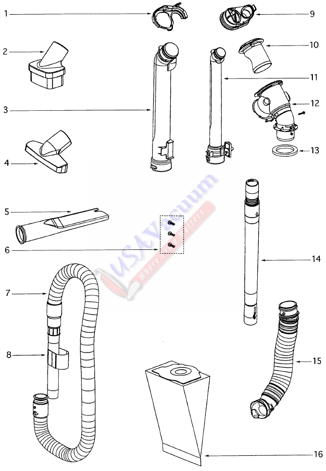 Eureka 4872 Ultra Smart Upright Vacuum Cleaner Parts List & Schematic
