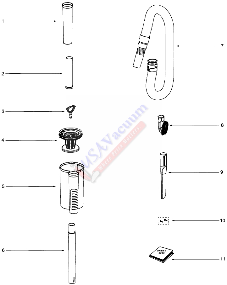 Eureka 4880 Ultra Smart Cyclonic Upright Vacuum Cleaner Parts List & Schematic
