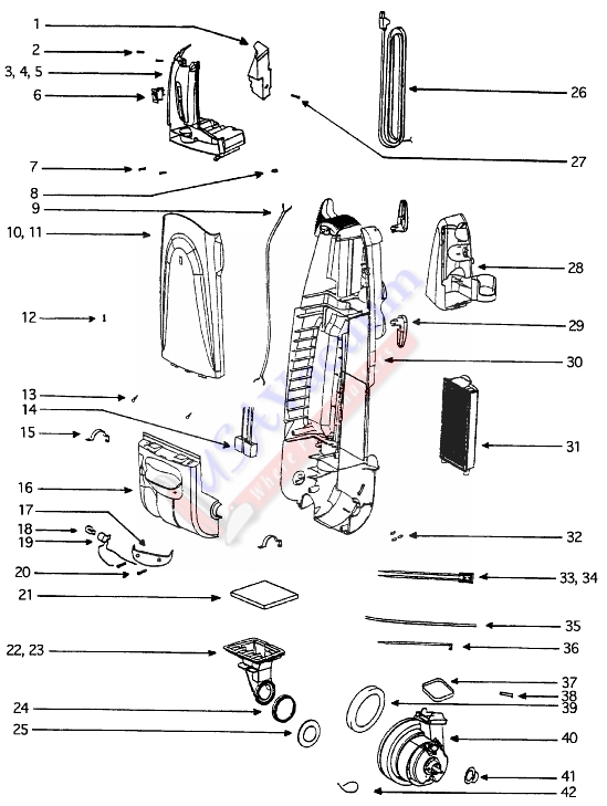 Eureka 5181AT-2 The Boss Self-Propelled / Precision Upright Vacuum Parts List & Schematic