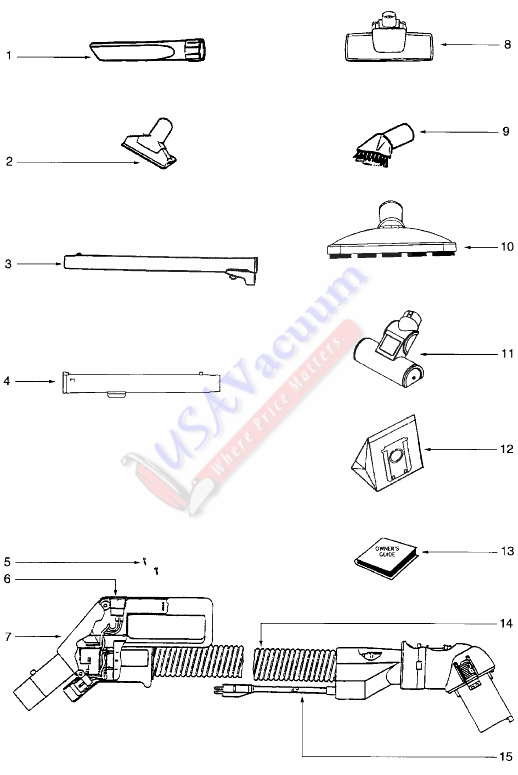 Eureka 6982 Home Cleaning System Canister Parts List & Schematic