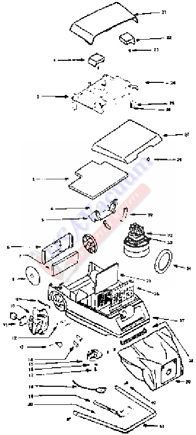 Eureka 8281 Express Power Touch Canister Vacuum Cleaner Parts List & Schematic
