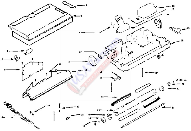 Eureka 8281 Express Power Touch Canister Vacuum Cleaner Parts List & Schematic