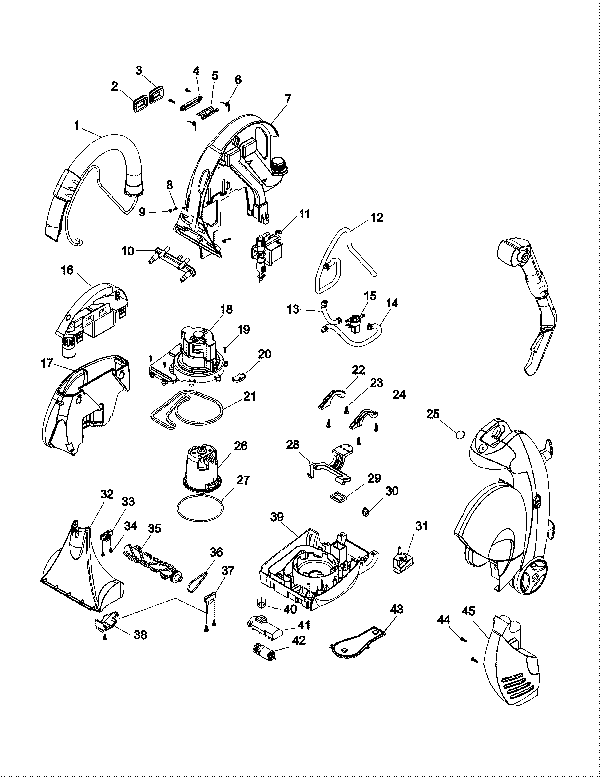 Hoover F5515 SteamVac Spot Upright Extractor Parts List & Schematic