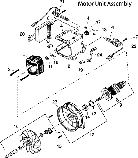 Kirby Generation IV (G4) Motor Unit Assembly