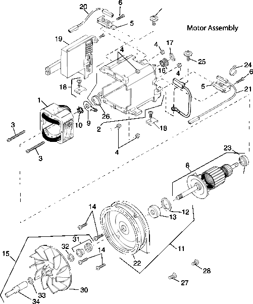 Kirby Generation V (G5) Motor Unit Assembly