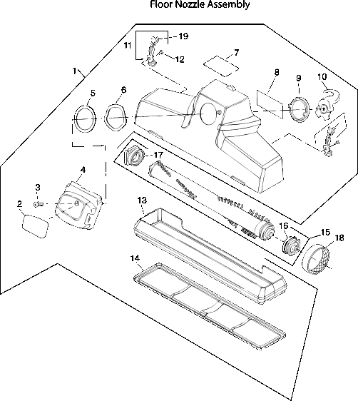 Kirby Generation V (G5) Floor Nozzle Assembly