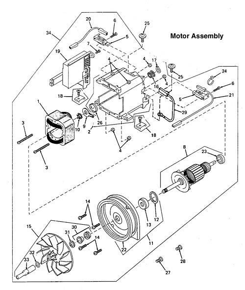 Kirby Generation VI (G6) Motor Unit Assembly