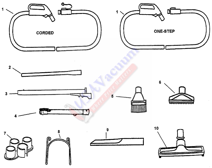 Hoover S5684 Central Vacuum System Deluxe Kit Parts List & Schematic