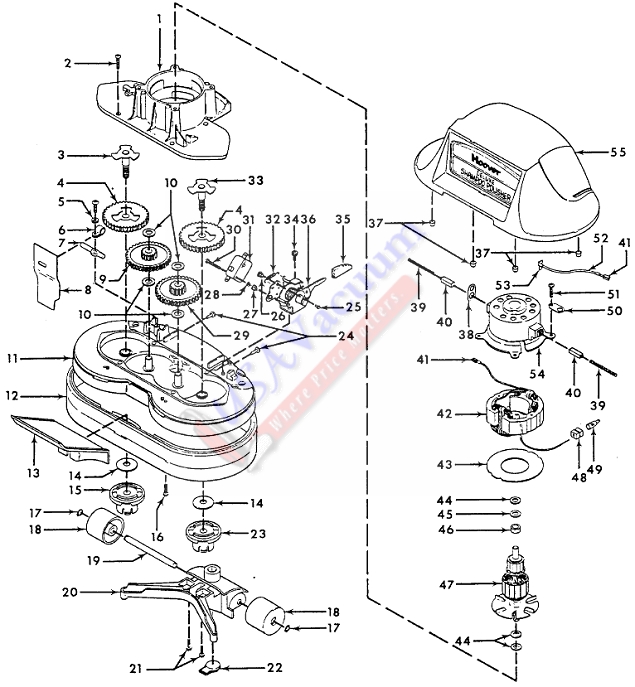 Hoover F4255 Floor Polisher Parts List & Schematic