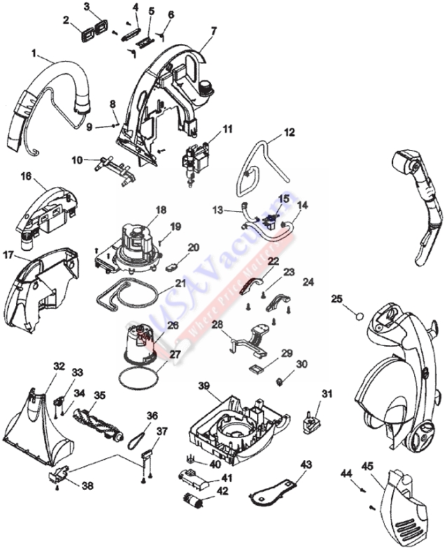 Hoover F5505 SteamVac Spot Cleaner Parts List & Schematic
