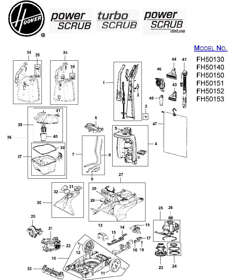 Details about   Hoover Power Scrub Brush Block Assembly  440003857 for FH50150 FH50140 