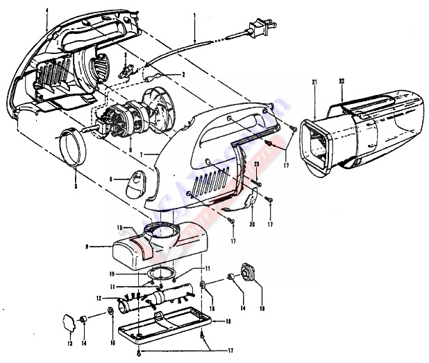 Hoover S1147 Twist & Vac Parts List & Schematic