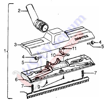 Hoover S1221 Sprint / Hornet Canister Vacuum Parts List & Schematic