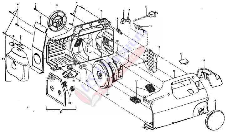 Hoover S1311 Tempo / Portapower II Parts List & Schematic