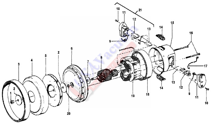 Hoover S1311 Tempo / Portapower II Parts List & Schematic