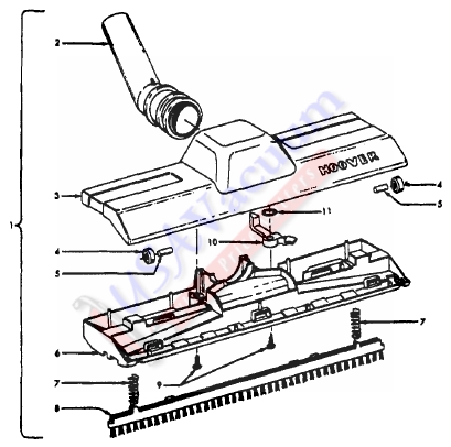 Hoover S2149 Quik-Broom II Vacuum Cleaner Parts List & Schematic