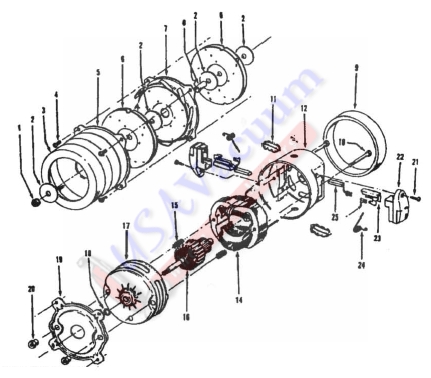 Hoover S7065 Commercial Portapower Vacuum Cleaner Parts List & Schematic