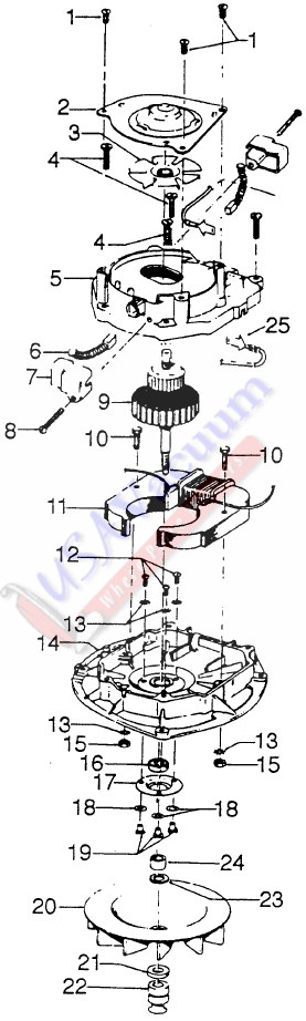 Hoover U4195 Convertible Upright Vacuum Parts List & Schematic