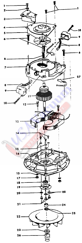 Hoover U4379 Convertible Upright Vacuum Parts List & Schematic
