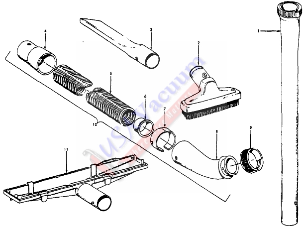 Hoover U4511 Elite Upright Vacuum Parts List & Schematic