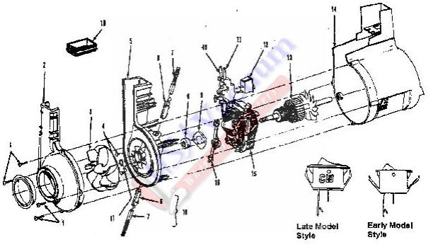 Hoover U5043 Elite II Upright Vacuum Parts List & Schematic