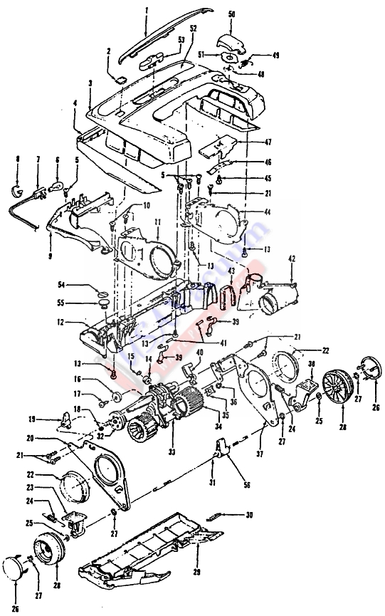 Hoover U6321 Self-Propelled WindTunnel TurboPOWER 6000 Upright Vacuum Parts List & Schematic