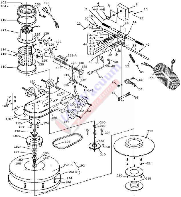 Koblenz B-1500 FP Commercial High Speed Burnisher Parts List & Schematic