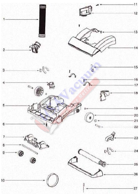 Sanitaire SC5713 Upright Vacuum Cleaner Parts List & Schematic