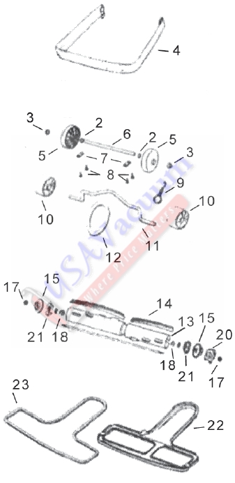 Sanitaire SC883 Commercial Contractor Upright Vacuum Cleaner Parts List & Schematic