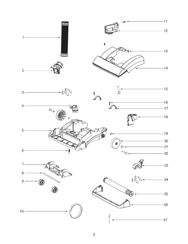 Sanitaire SC5845 HEPA Commercial Upright Vacuum Cleaner Parts List & Schematic
